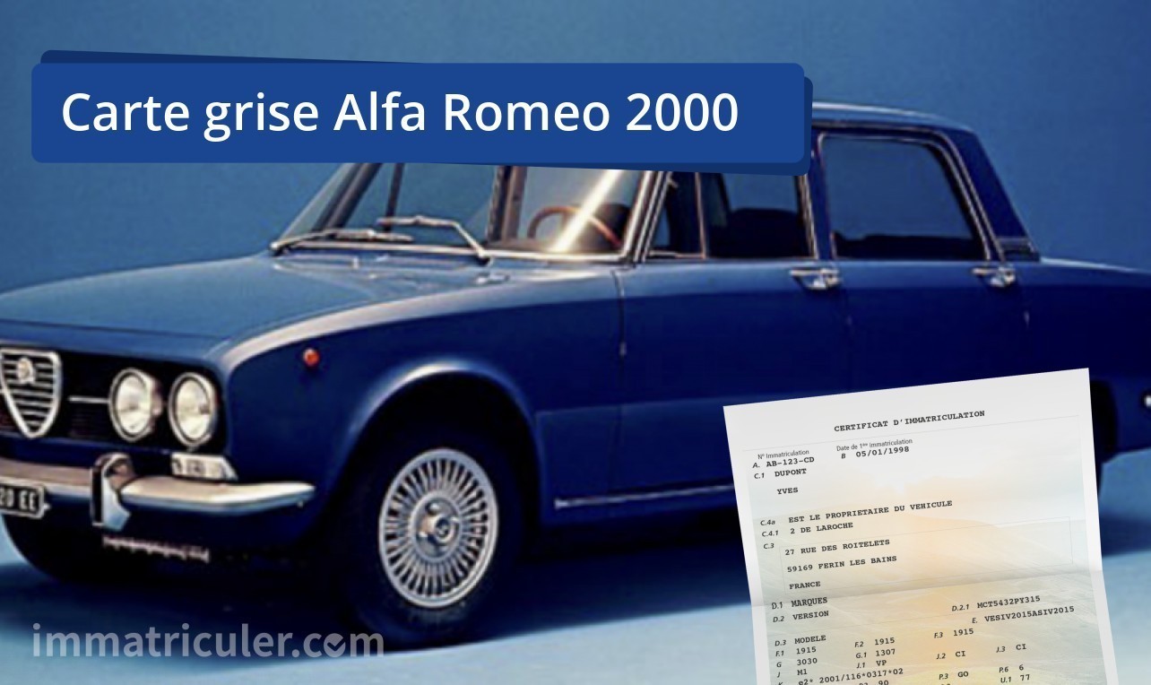 prix carte grise alfa-romeo 2000-3