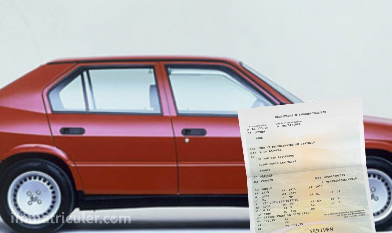 prix carte grise alfa-romeo 33-3