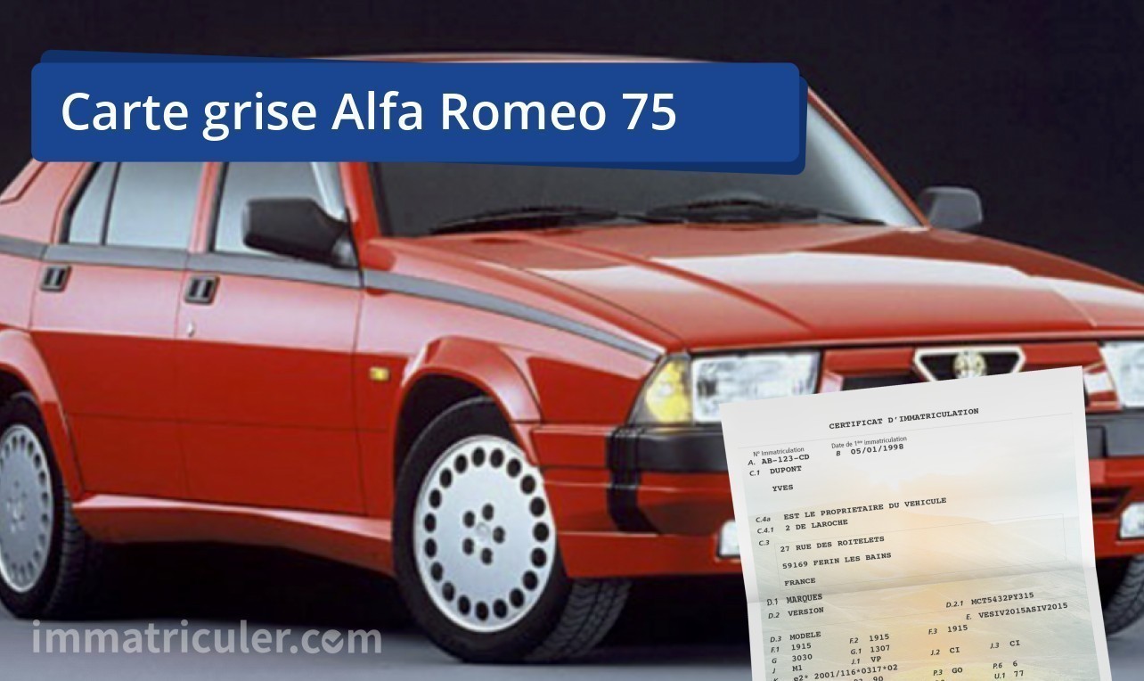 prix carte grise alfa-romeo 75-3