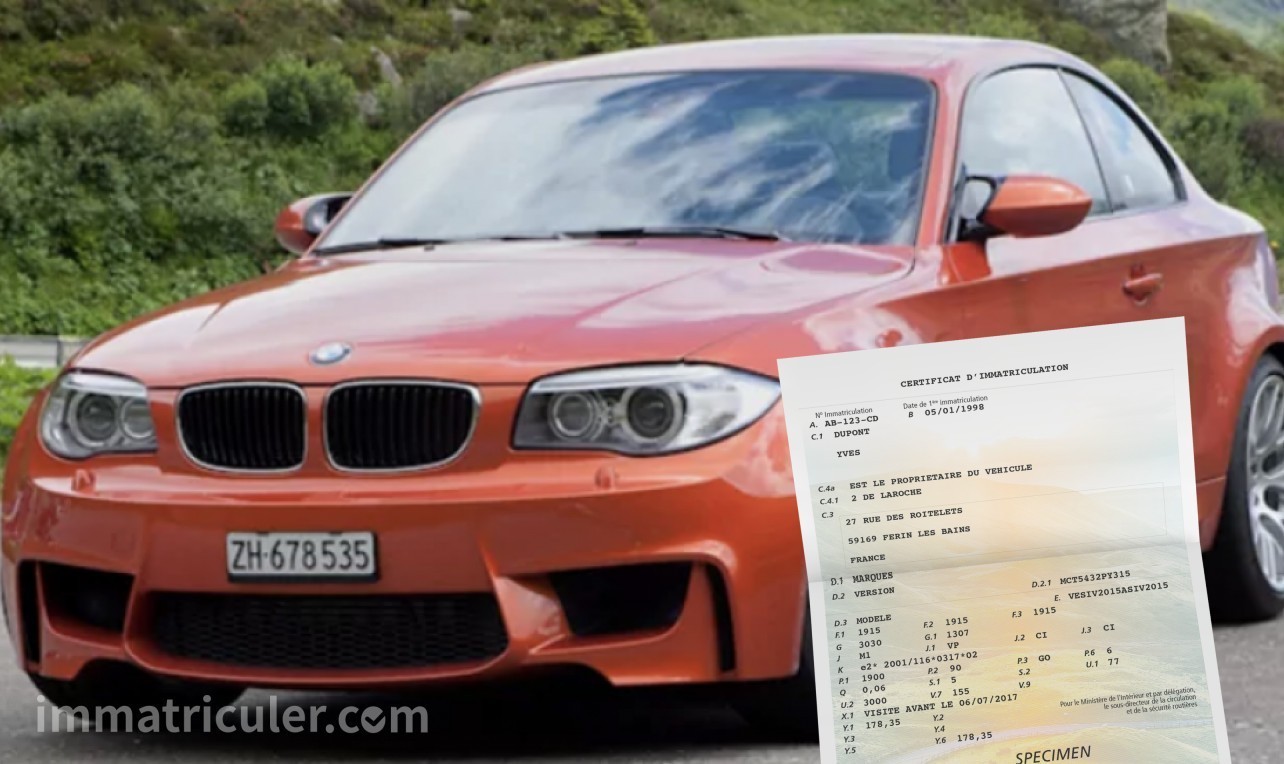 prix carte grise bmw 1m-18