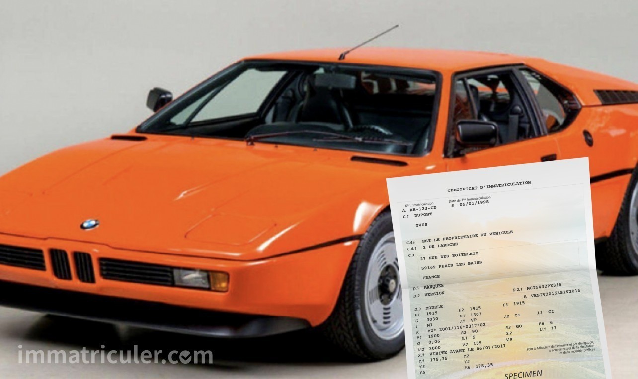 prix carte grise bmw m1-18