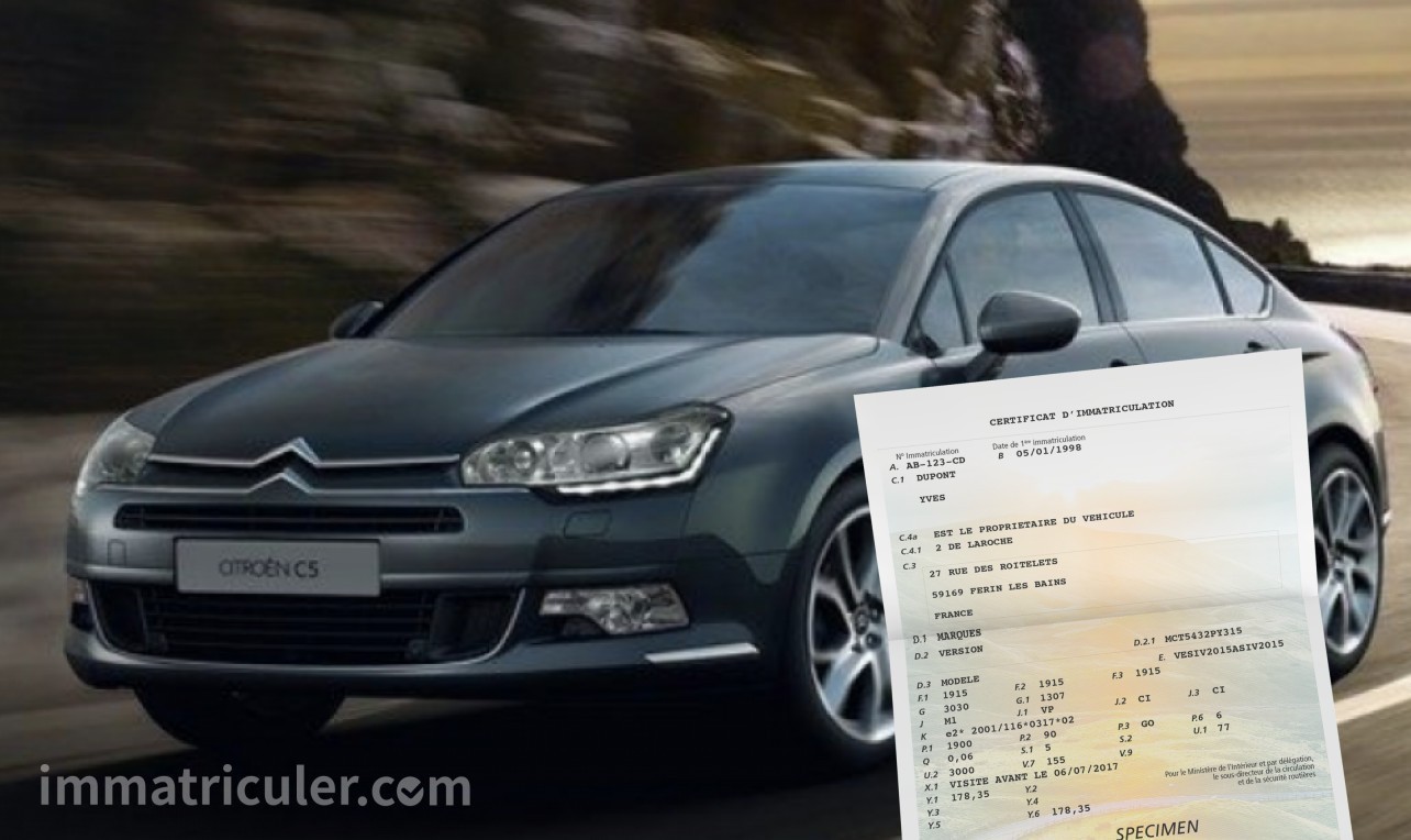 prix carte grise citroen c5-37