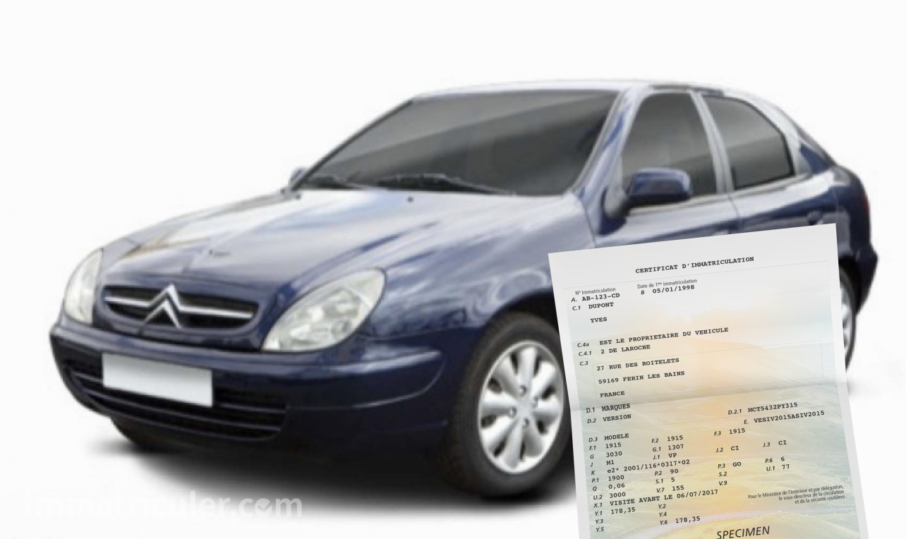 prix carte grise citroen xsara-37