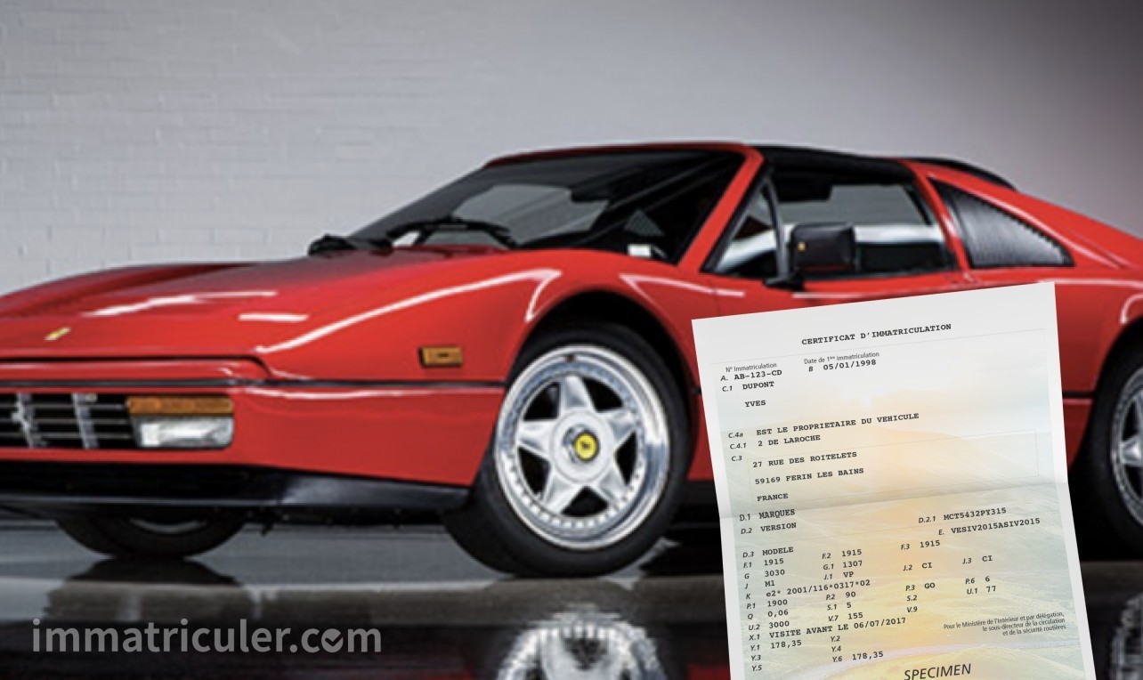 prix carte grise ferrari 328-60