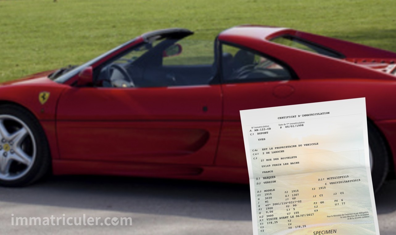 prix carte grise ferrari f355-60