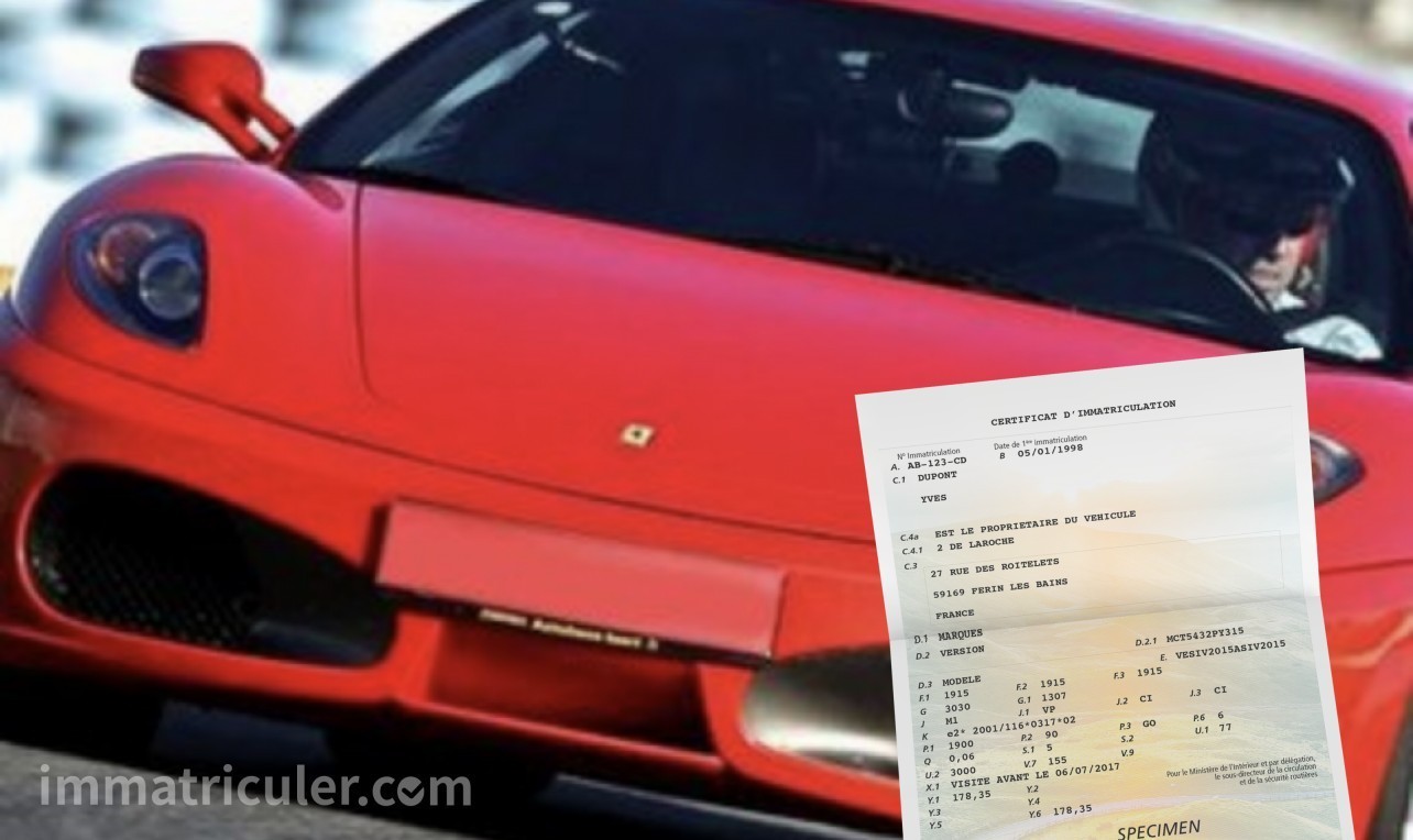 prix carte grise ferrari f430-60