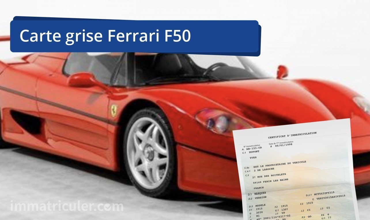 prix carte grise ferrari f50-60