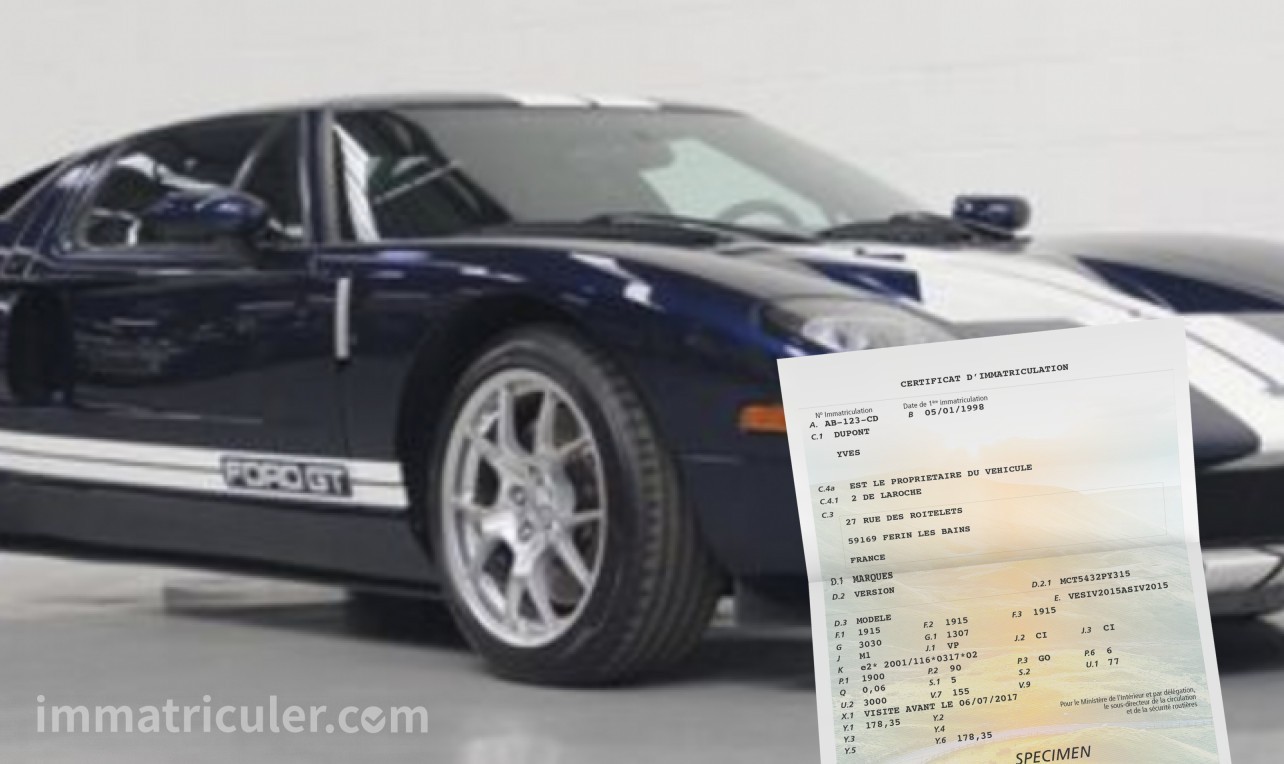 prix carte grise ford gt40-63