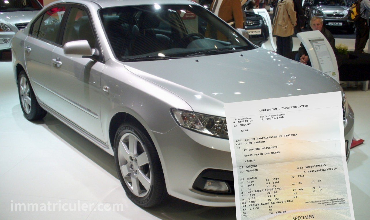 prix carte grise kia magentis-92