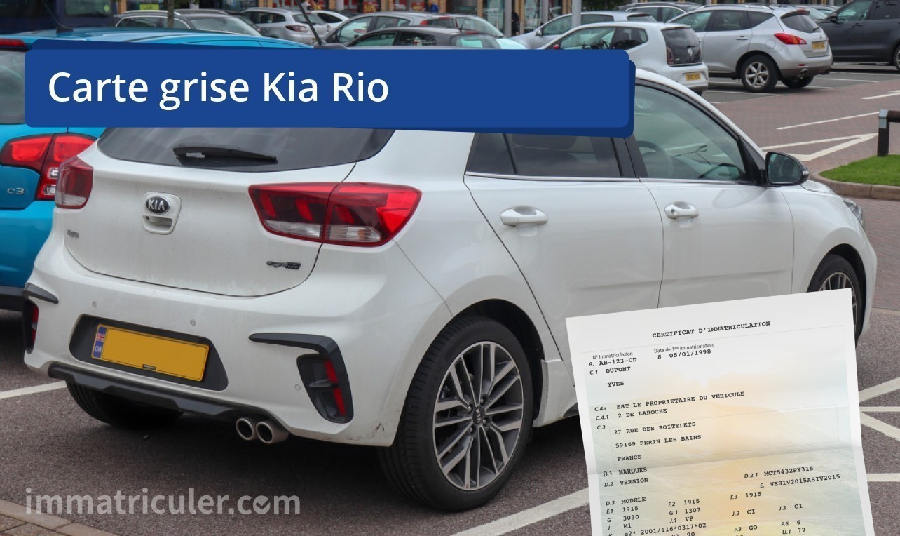 prix carte grise kia rio-92