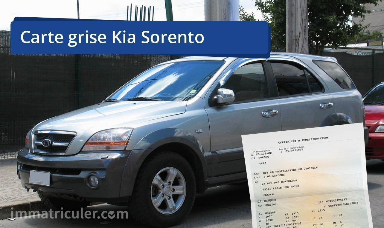 prix carte grise kia sorento-92