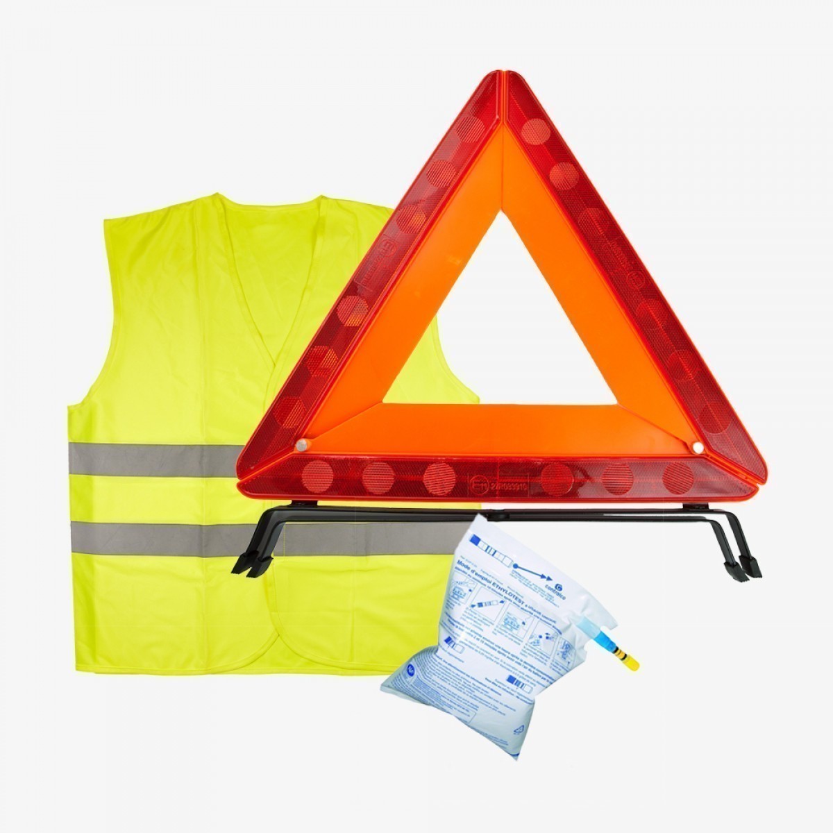 Kit de sécurité voiture Esculape (triangle + gilet + couverture + gants +  lampe) - Sécurité auto