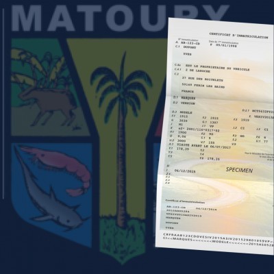 prix carte grise Matoury 97351