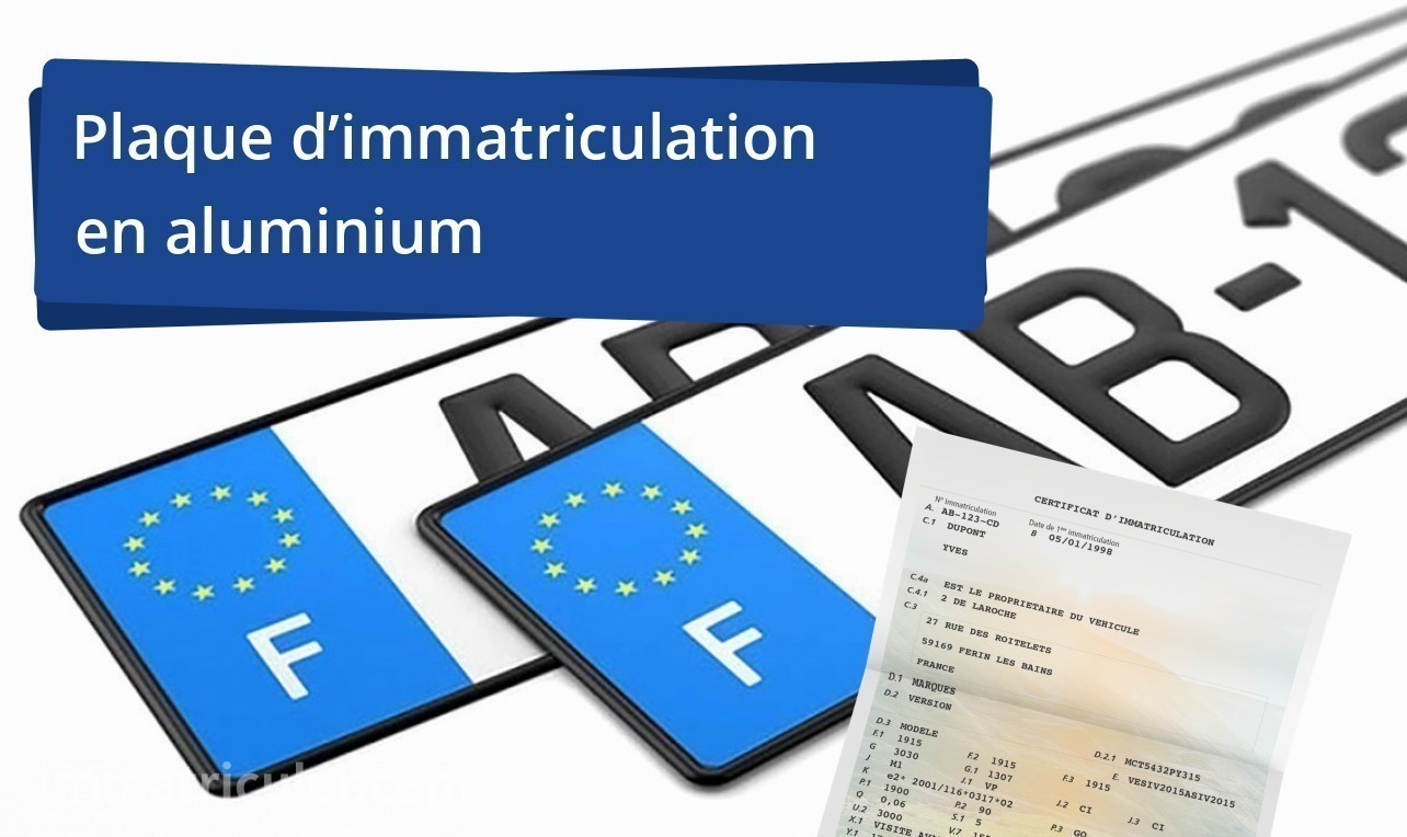 plaque immatriculation aluminium