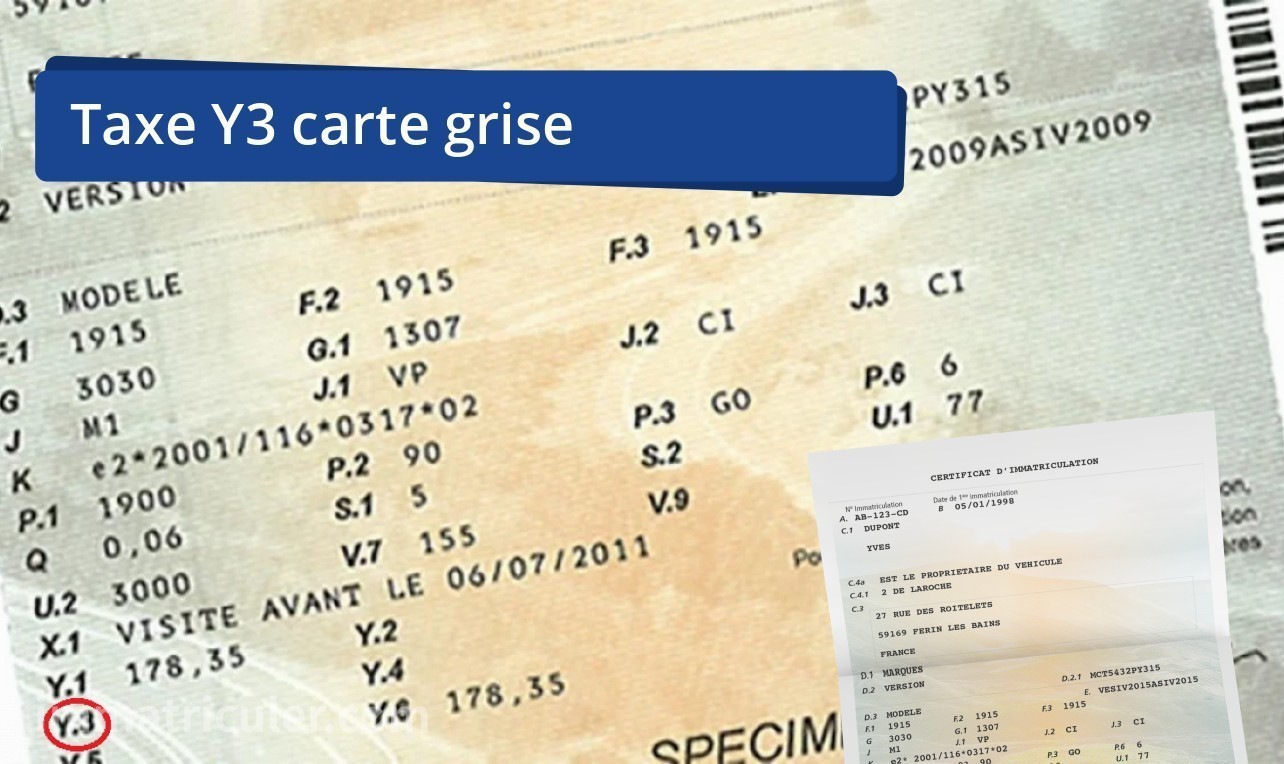 taxe y3 carte grise